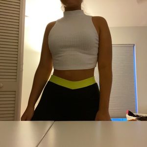 White high neck crop top